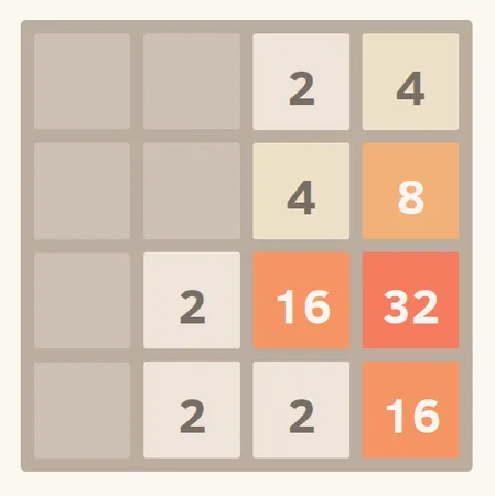 An image of the game 2048.